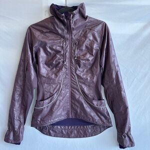 Lululemon Women's Velocity Jacket Sz 6 Limited Edition Plum Embossed Dots Retro